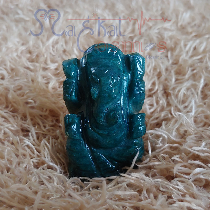 Onyx Ganesha Idol (Dark Green)	