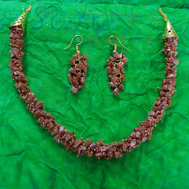 Sun Sitara Chips Set (Necklace + Earrings)	
